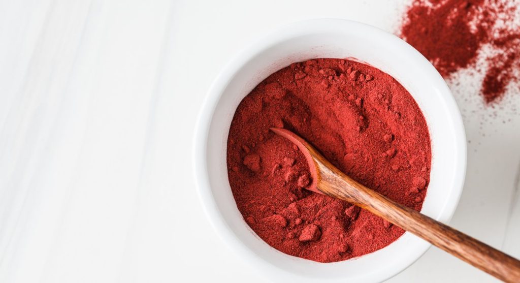 Beetroot powder, a natural supplement.